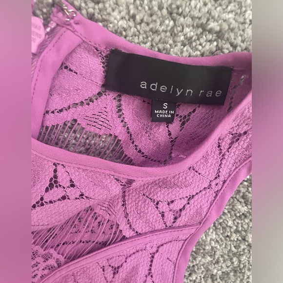 Adelyn Rae Purple Lace High/Low Sheath Dress - Picture 5 of 7